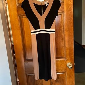 Brown, tan, white, long stretch dress. Sz small.